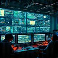 Monitoring center with advanced screens and support staff